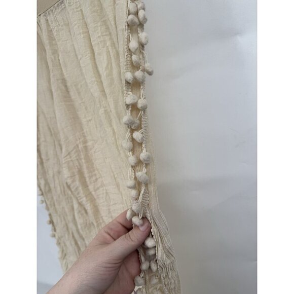 Wide Leg Flowy Pants Women Small Cream Open Side Slit Leg Festival Preppy Retro‎ - Picture 6 of 6